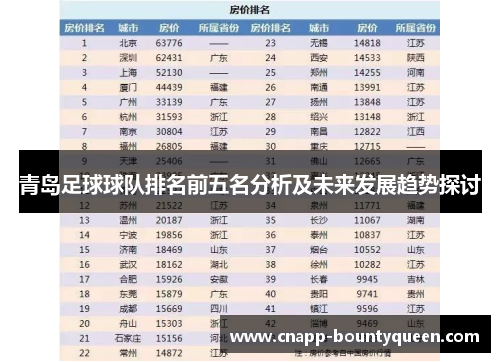 青岛足球球队排名前五名分析及未来发展趋势探讨